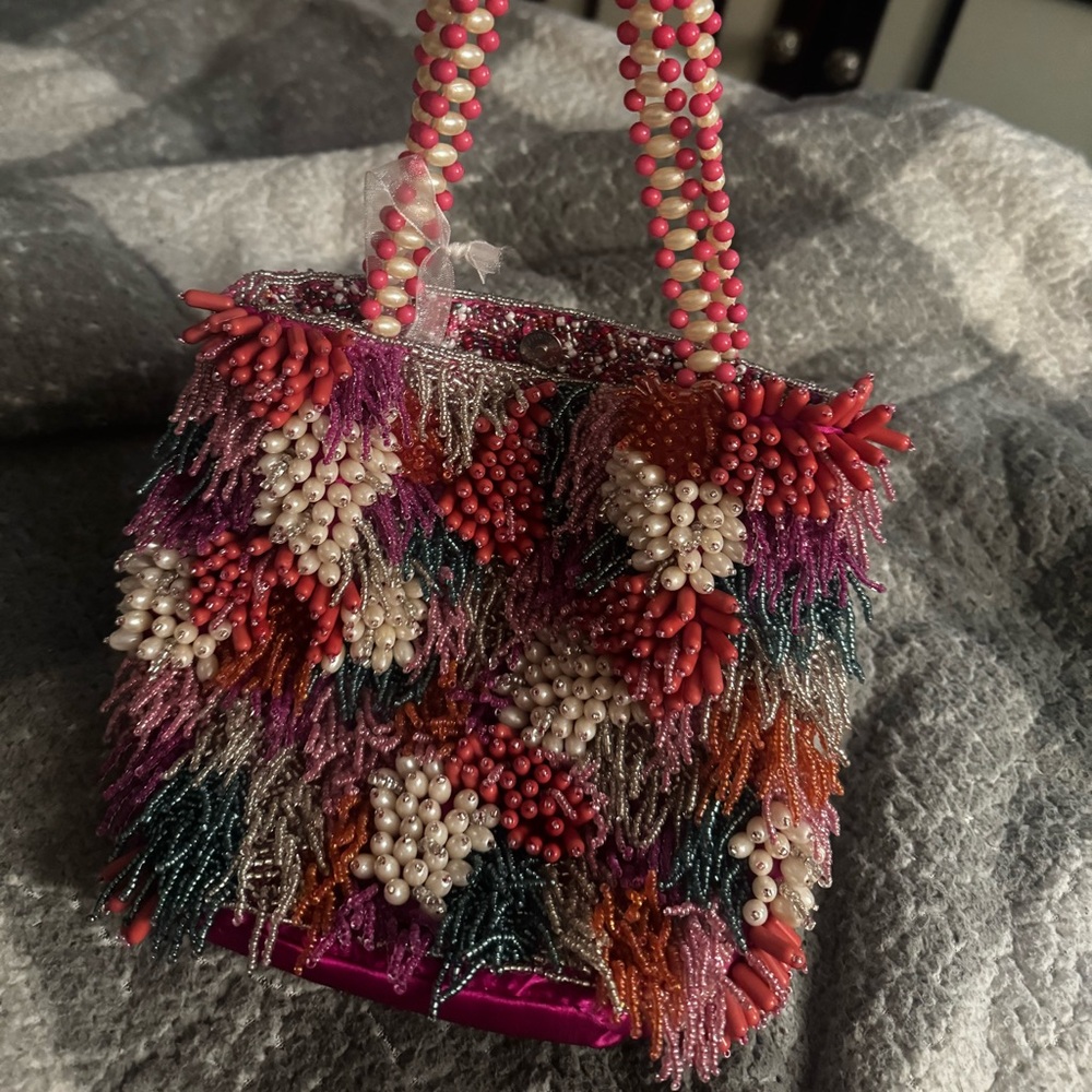 India Boutique Multicolor Beaded Mini Bag